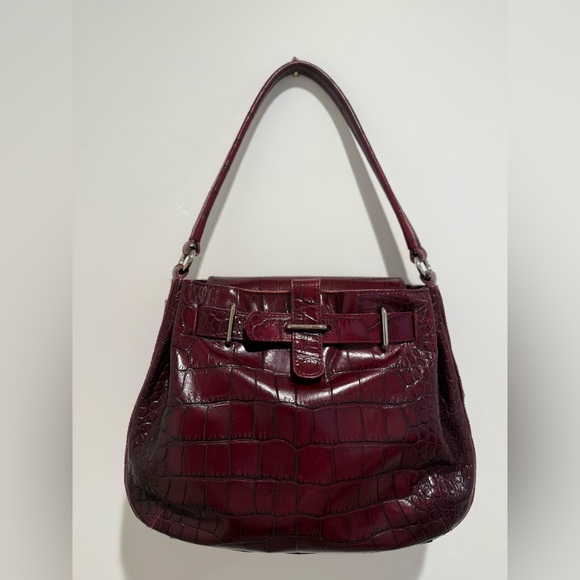 Furla Greta embossed croc handbag shoulder bag - Picture 2 of 13